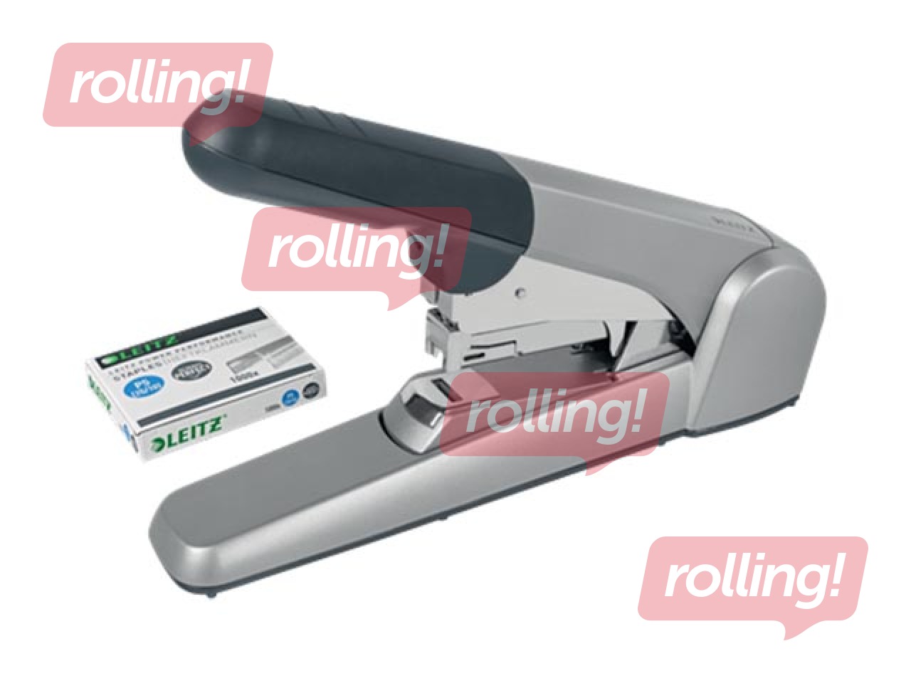 Klammerdaja Heavy Duty Leitz, 60 lehte, Flat Clinch, hall/must