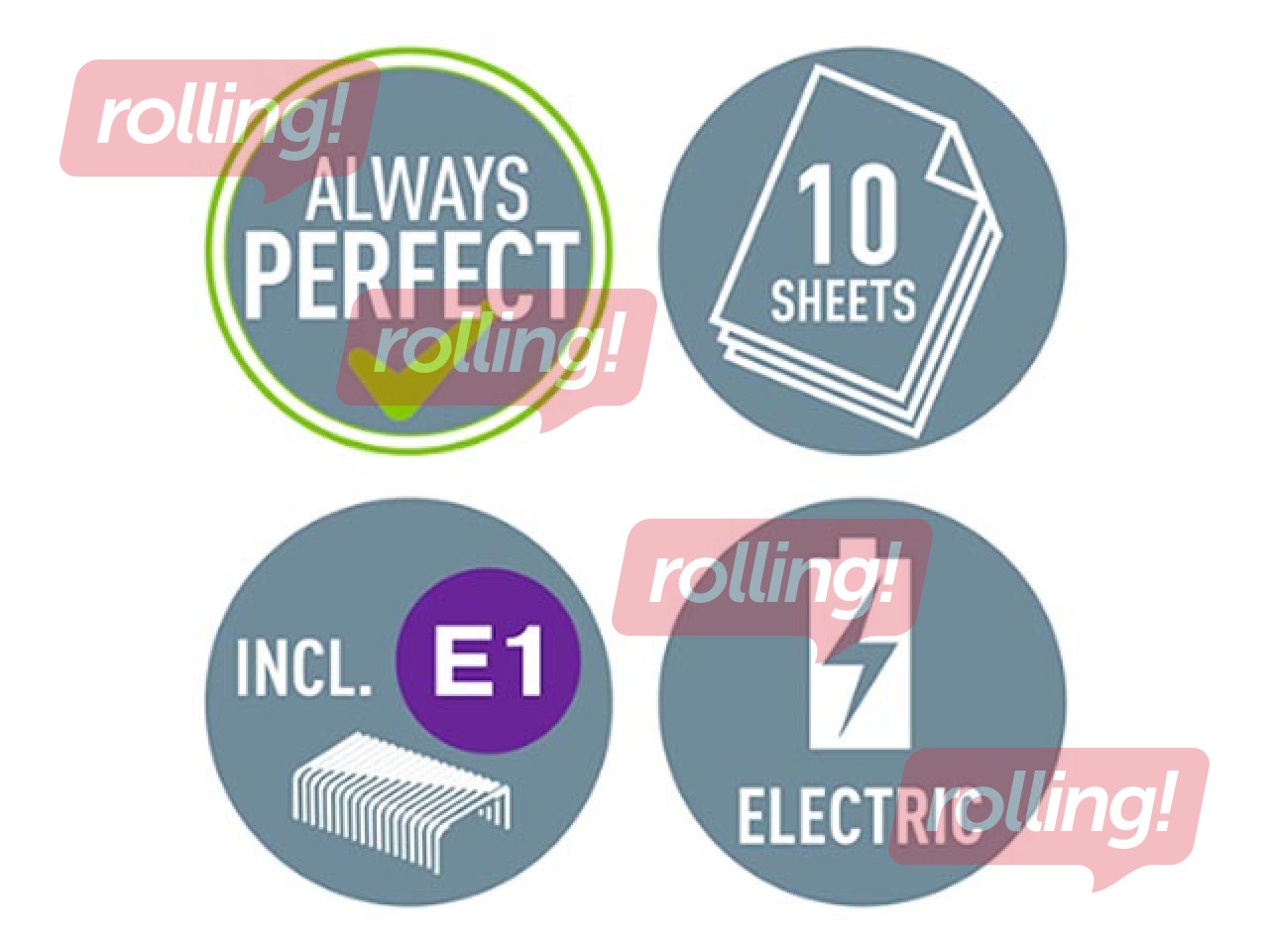 Skavotājs elektriskais Leitz WOW, darbināms ar baterijām, melns