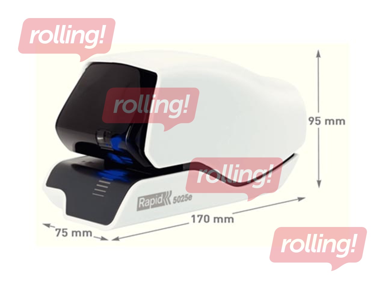 Электрический степлер Rapid 5025e, FlatClinch, до 25 листов, белый