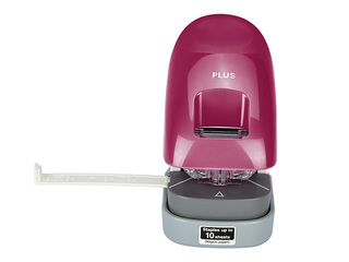 Staple-free stapler Plus, 10-12 sheets, burgundy