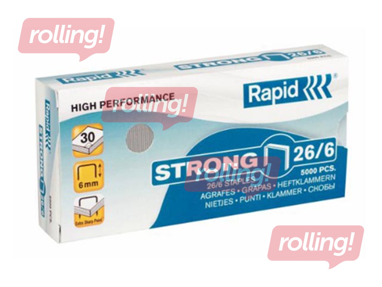 Скобы Rapid Strong N 26/6, 5000 шт.