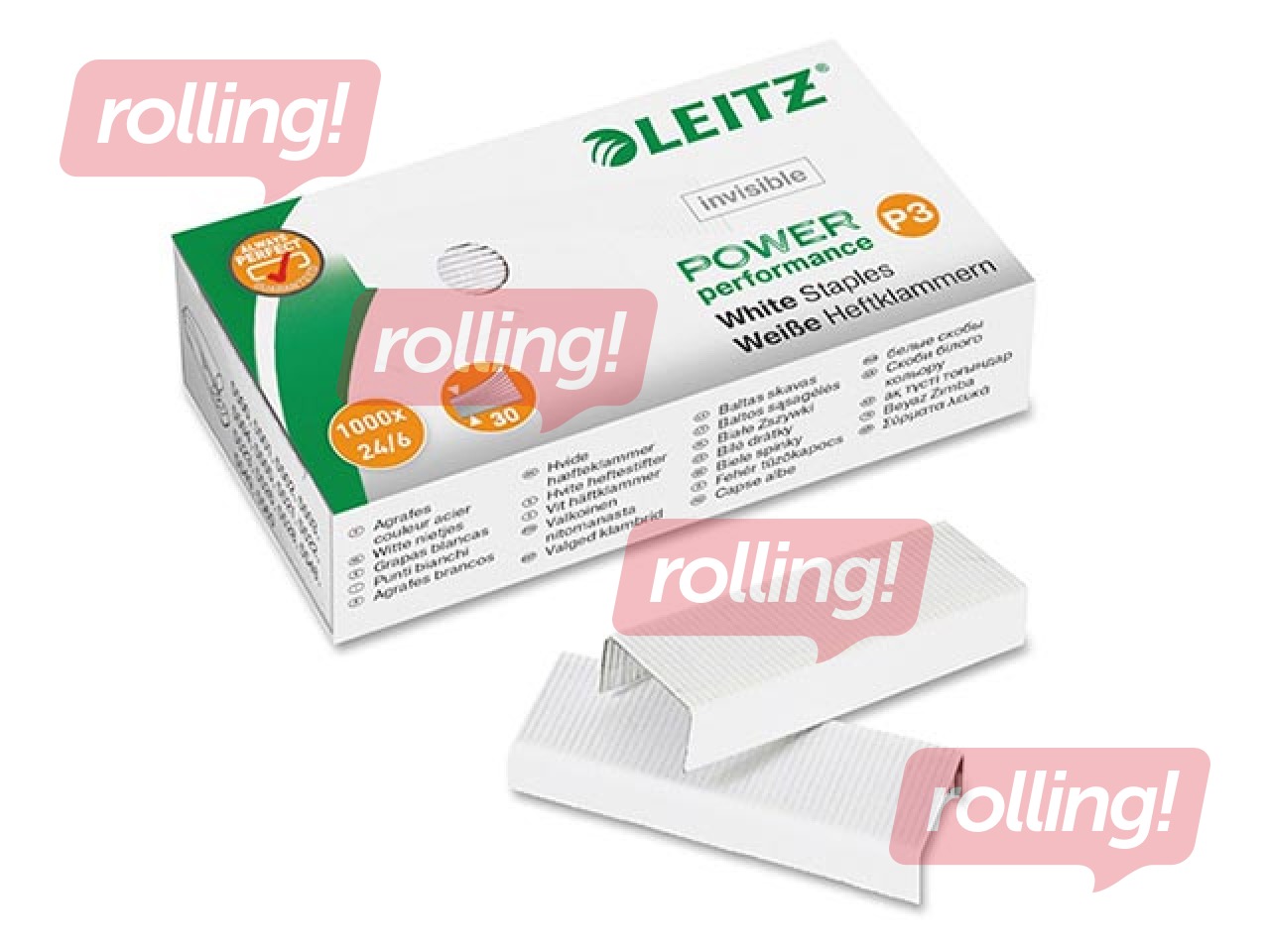 Klambrid Leitz Power Performance P3 24/6, 1000 tk, valge