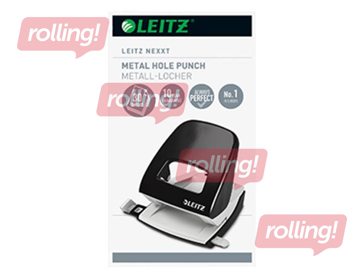 Caurumsitējs Leitz 5008 Metal, 30l., melns +Līgo dāvana!