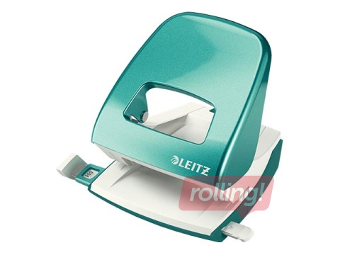 Офисный металлический дырокол Leitz 5008 Metal, 30л, бирюзовый