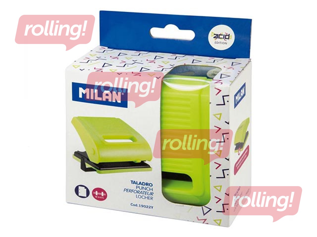 Hole punch Milan, 15 sheets, yellow