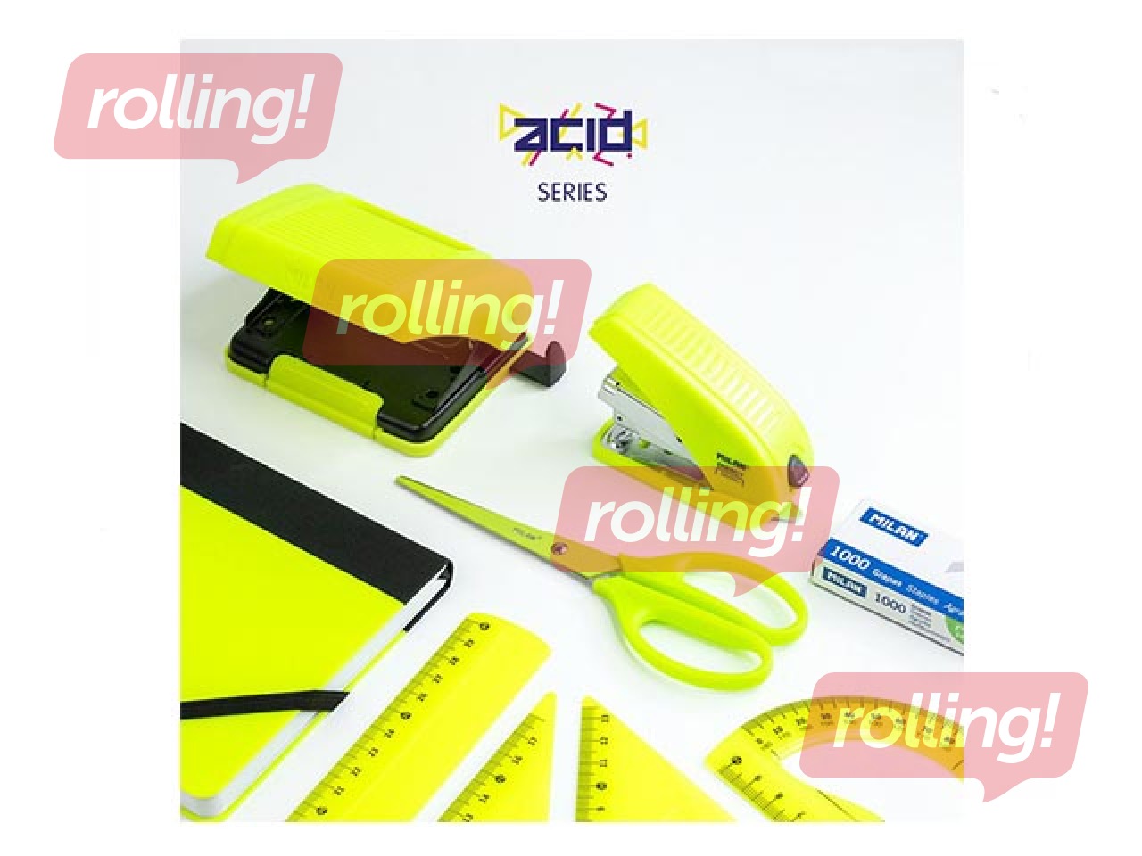 Hole punch Milan, 15 sheets, yellow