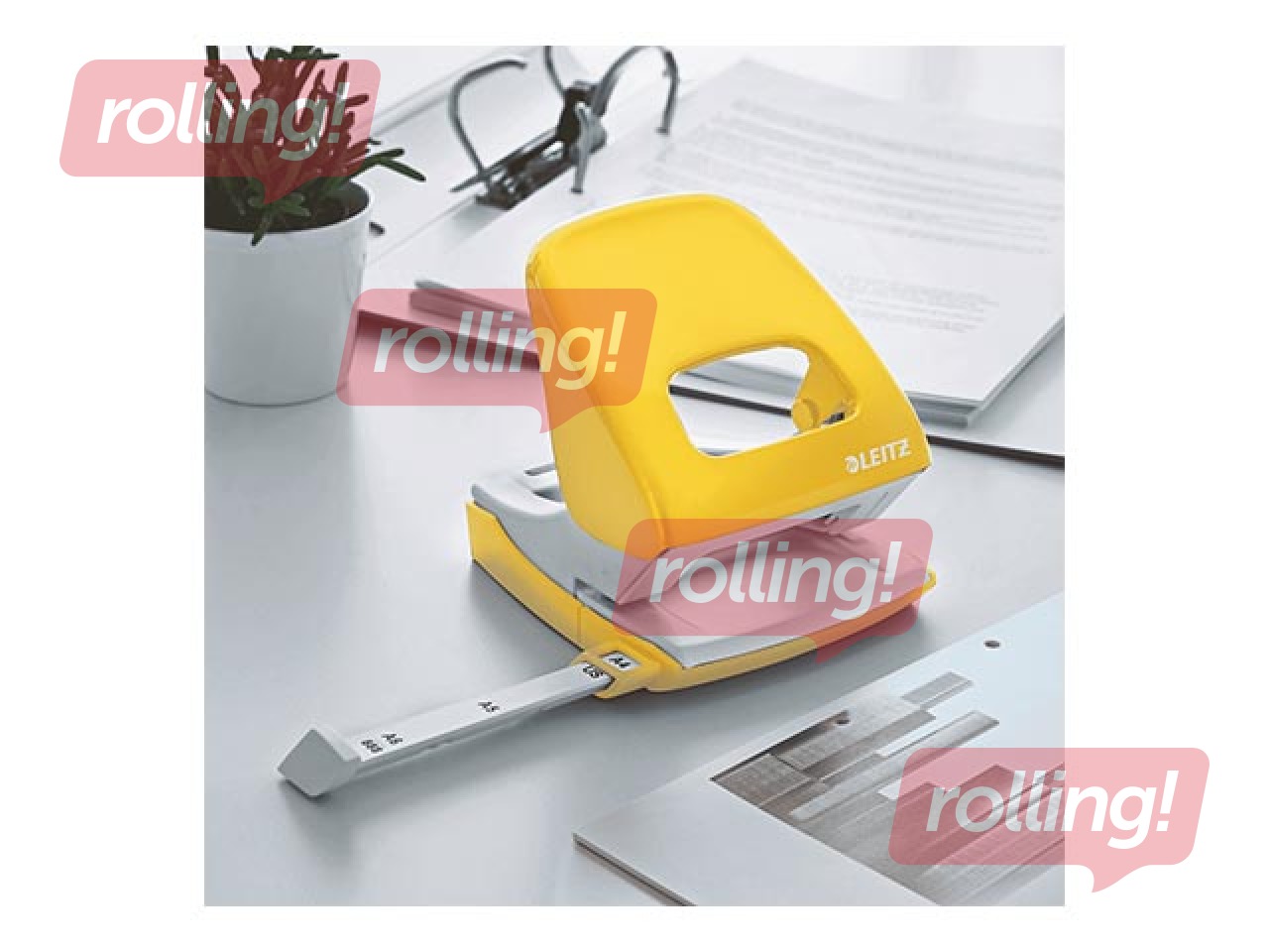 Hole Punch Leitz 5008 Metal, 30l., yellow
