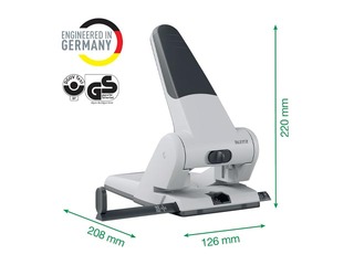 Hole punch Leitz, heavy duty, grey