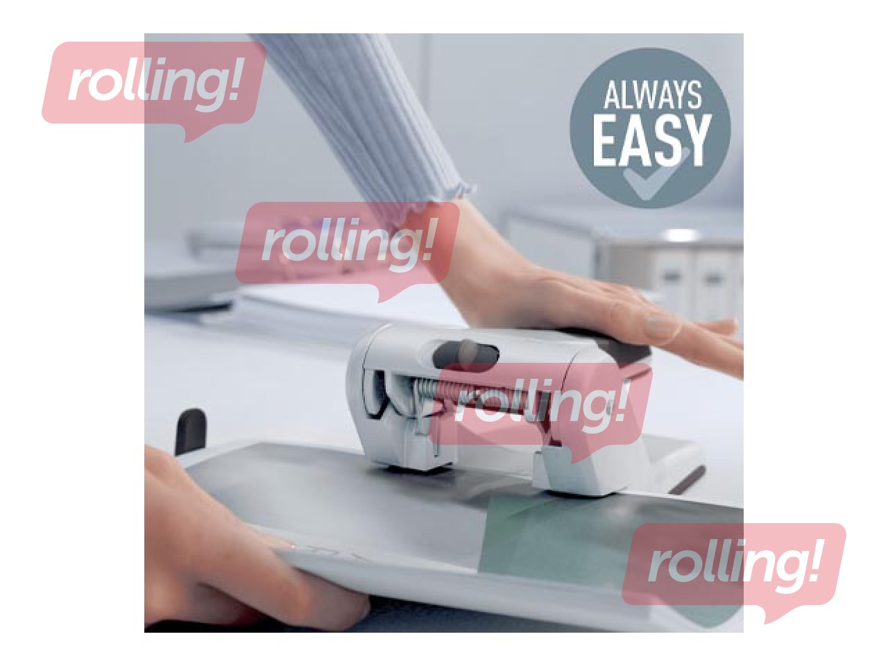 Hole punch Leitz, heavy duty, grey