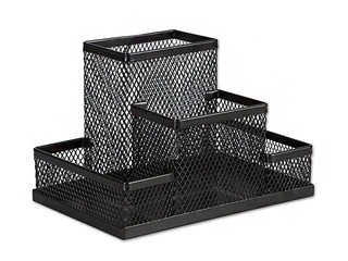 Desktop organiser Concorde, four compartments, empty, metal, black