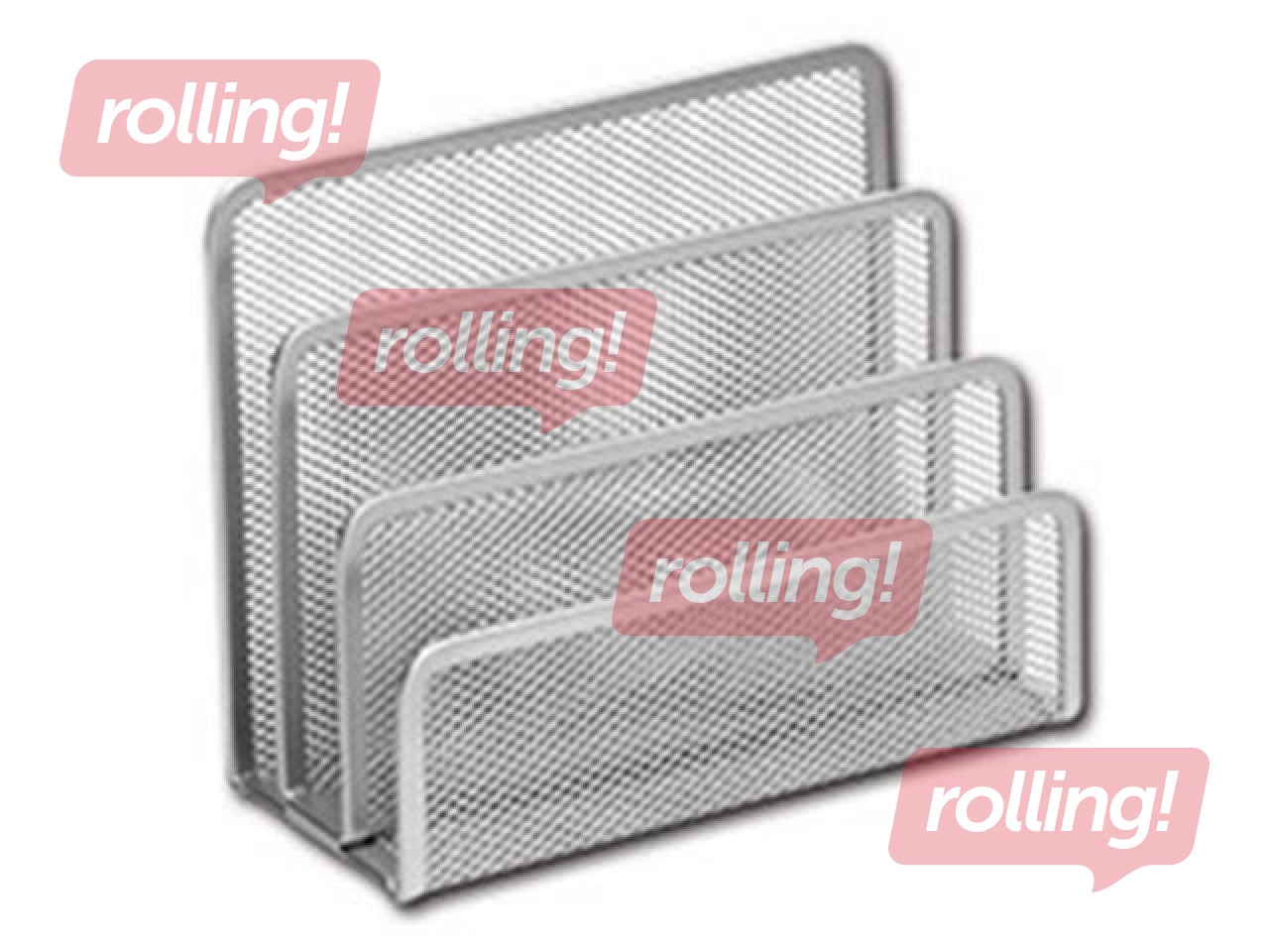 Desk letter holder, metal, silver