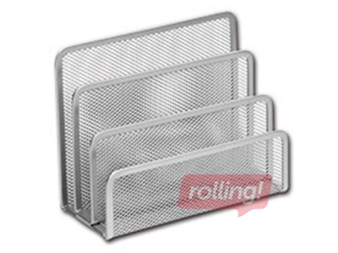 Штатив для писем, 3 отделения, метал, серебристый