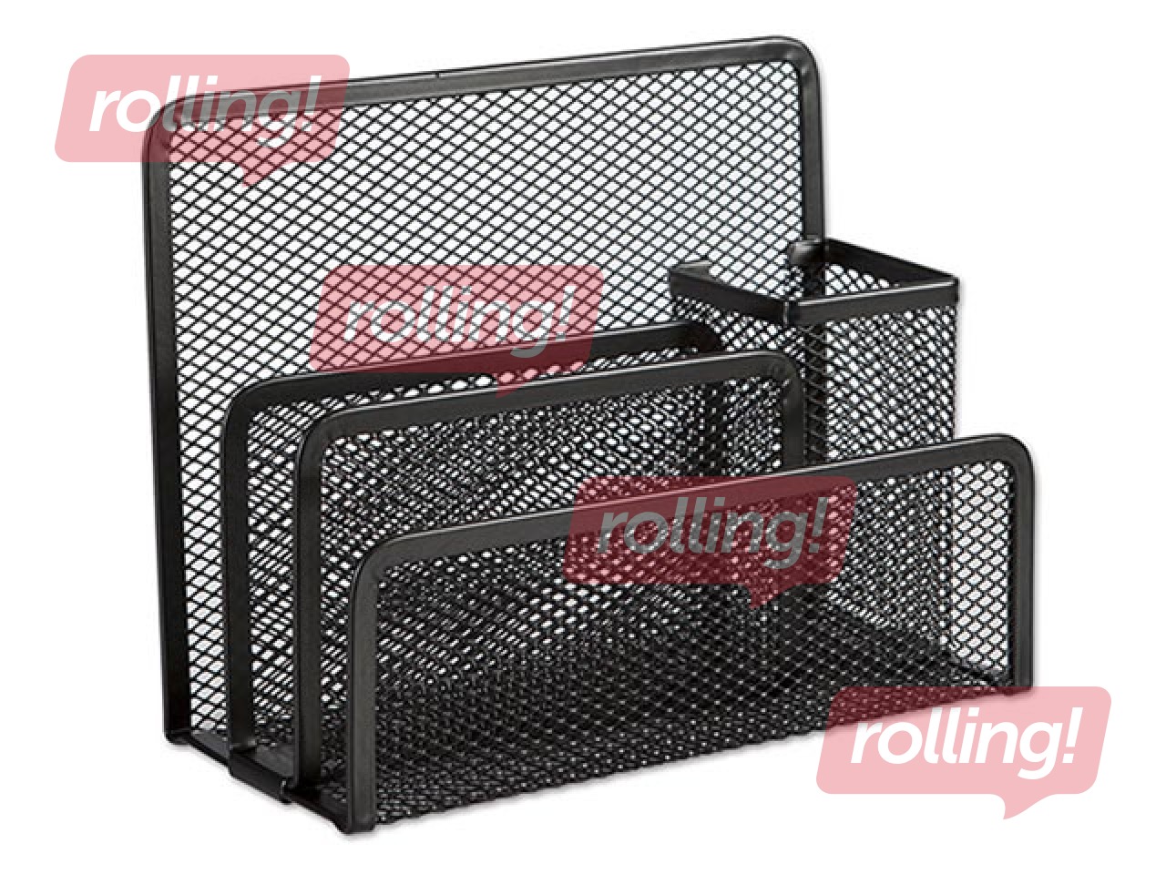 Штатив для писем, 4 отделения, метал, чёрный