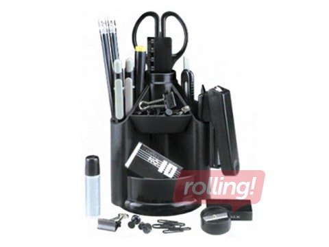 Desktop organiser Forpus 519, with accessories, black 