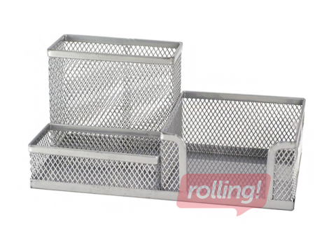 Galda piederumu trauks MemoBe, 3 nodalījumi, tukšs, metāla, sudraba