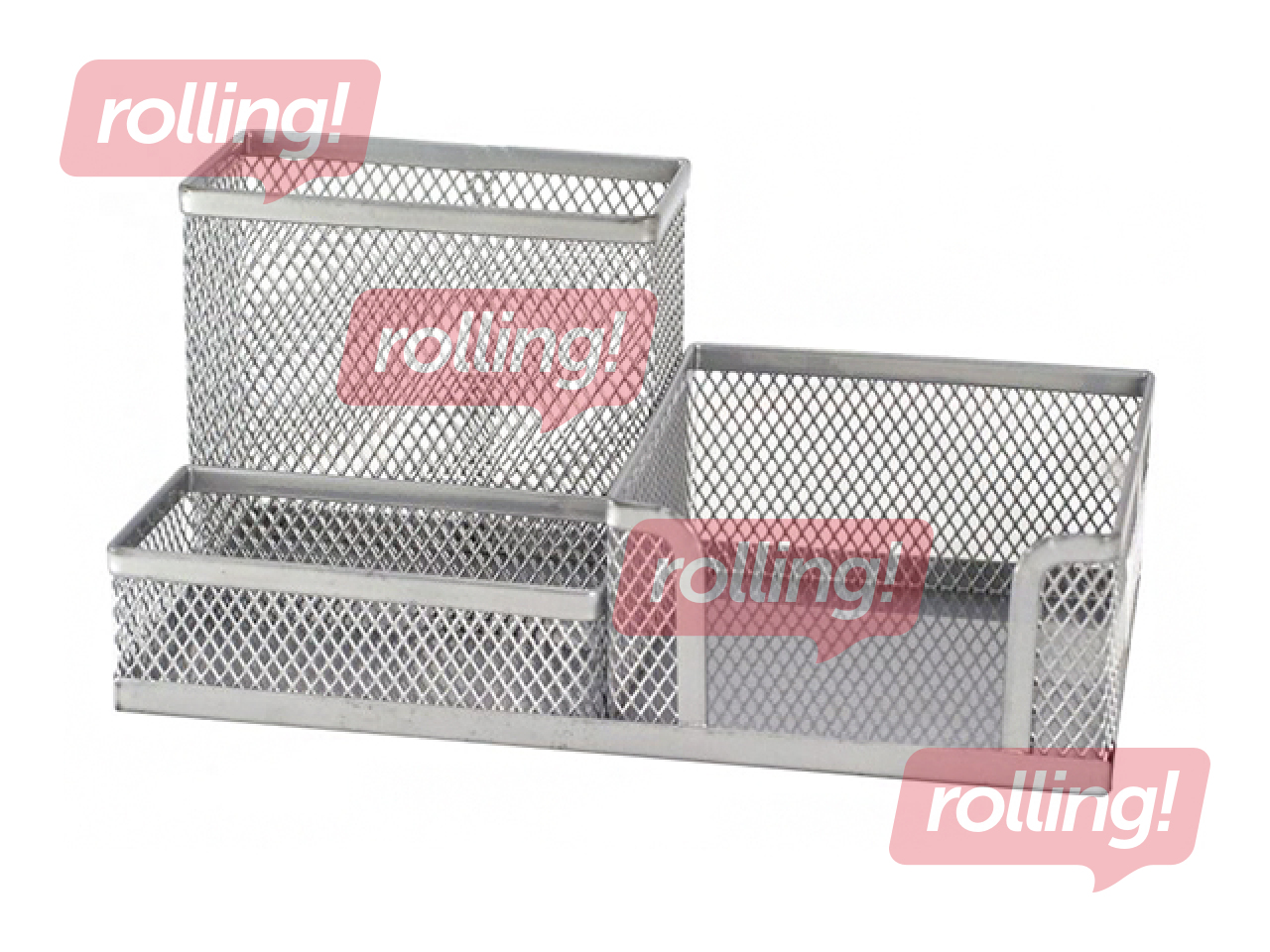 Galda piederumu trauks MemoBe, 3 nodalījumi, tukšs, metāla, sudraba