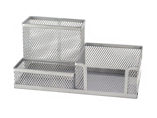 Kirjatarvete alus MemoBe, 3 lahtrit, tühi, metall, hõbe