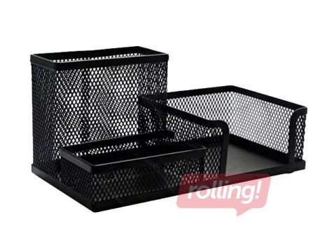 Kirjatarvete alus MemoBe, 3 lahtrit, tühi, metall, must