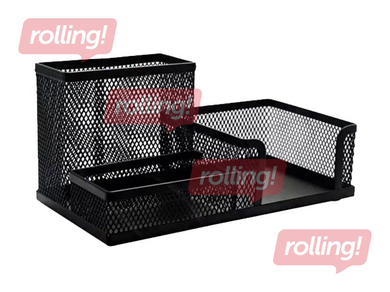 Kirjatarvete alus MemoBe, 3 lahtrit, tühi, metall, must