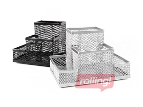 Galda piederumu trauks Forpus, 4 nodalījumi, tukšs, metāla, melns