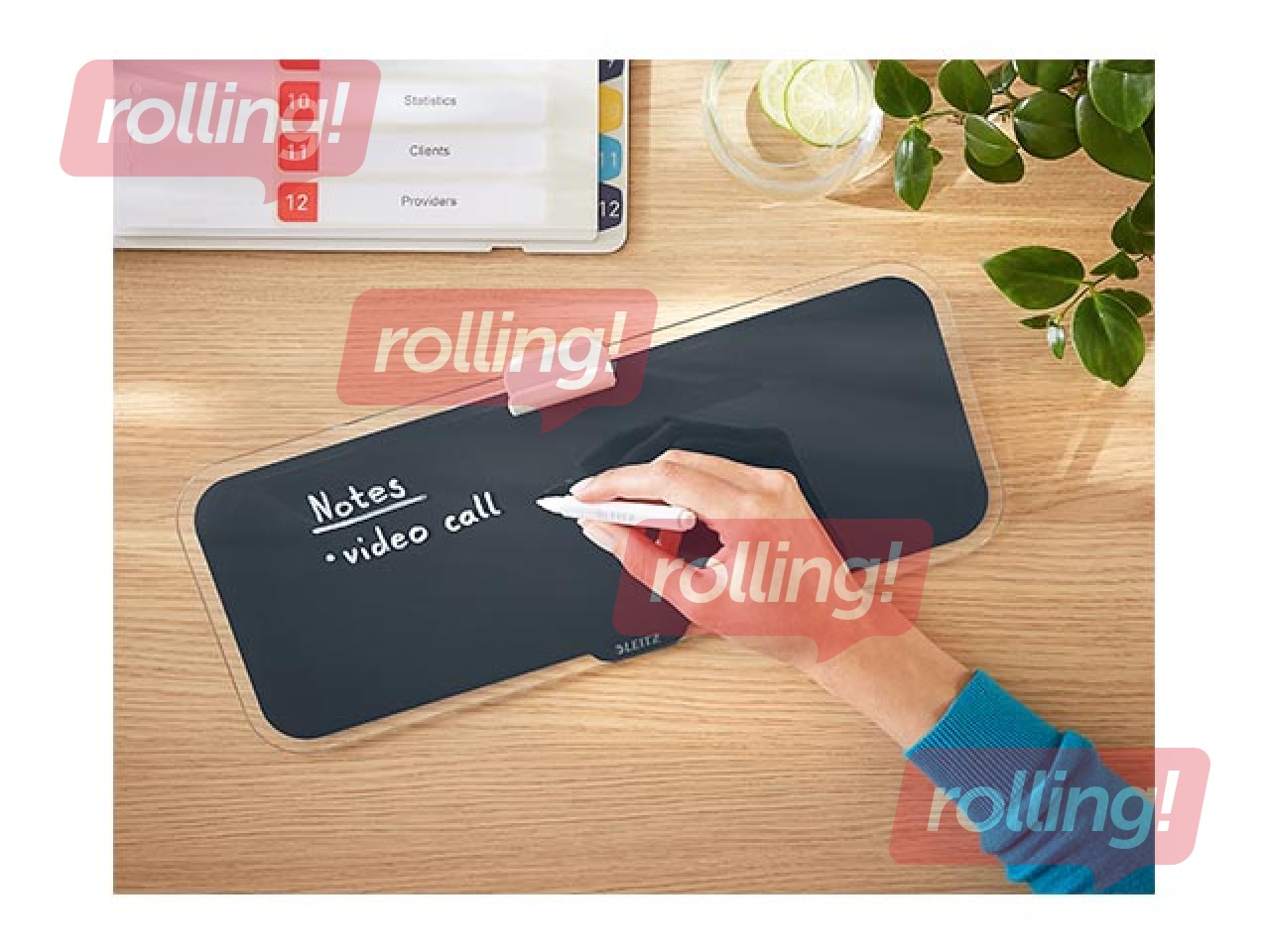 Galda tāfele Leitz Cosy, stikla, pelēka + Līgo dāvana!