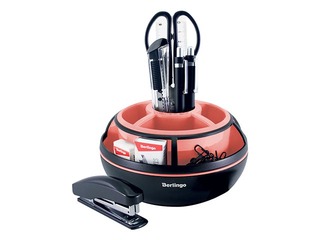 Galda organizators Berlingo Instinct, 9 priekšmeti, melns/flamingo