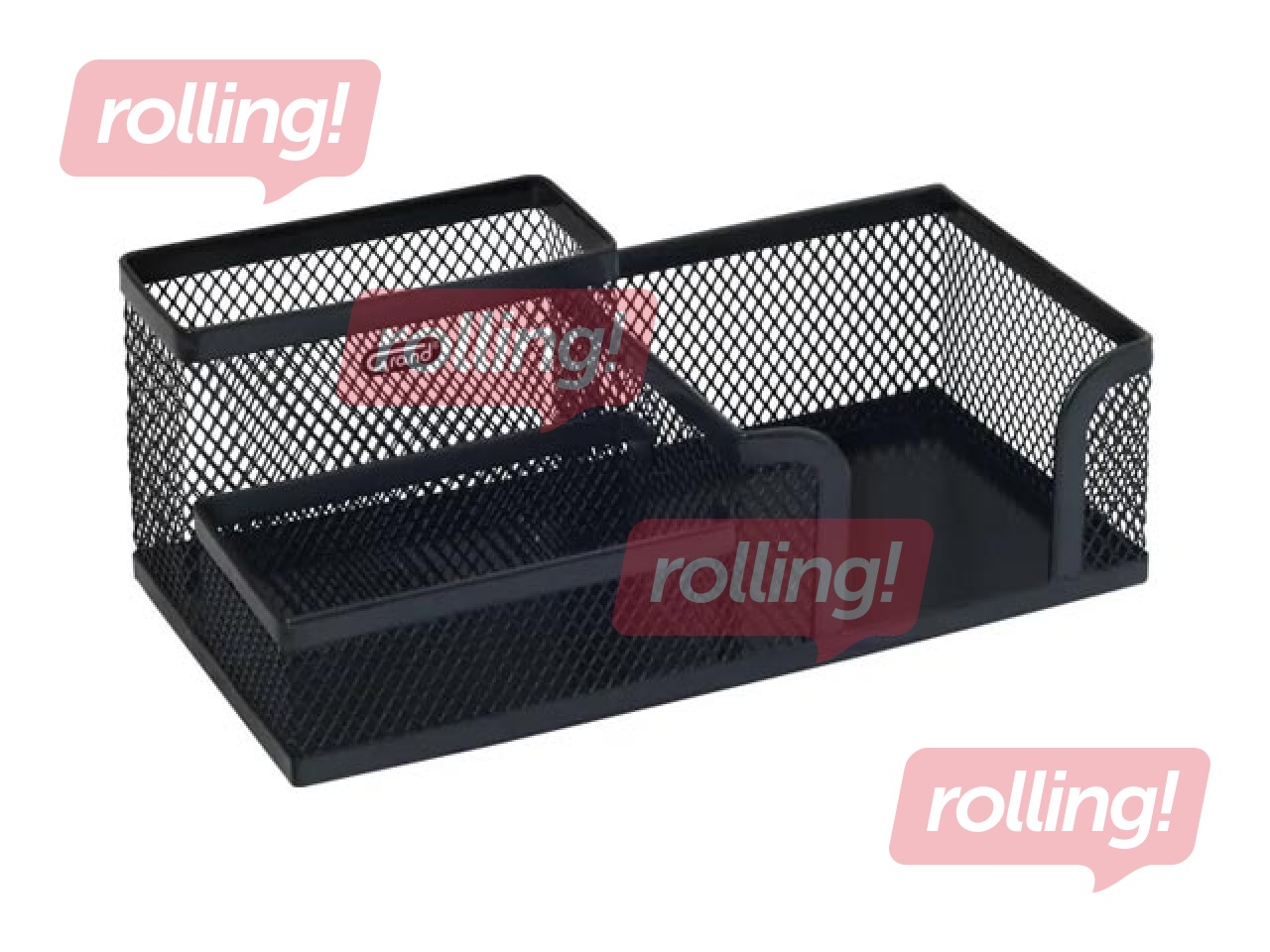 Galda organizators Grand, 3 nodalījumi, metāla, melns