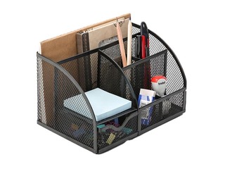 Desk organiser Q-Connect, empty, metal, black