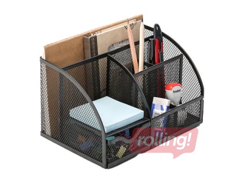 Настольный органайзер Q-Connect, пустой, металлический, черный