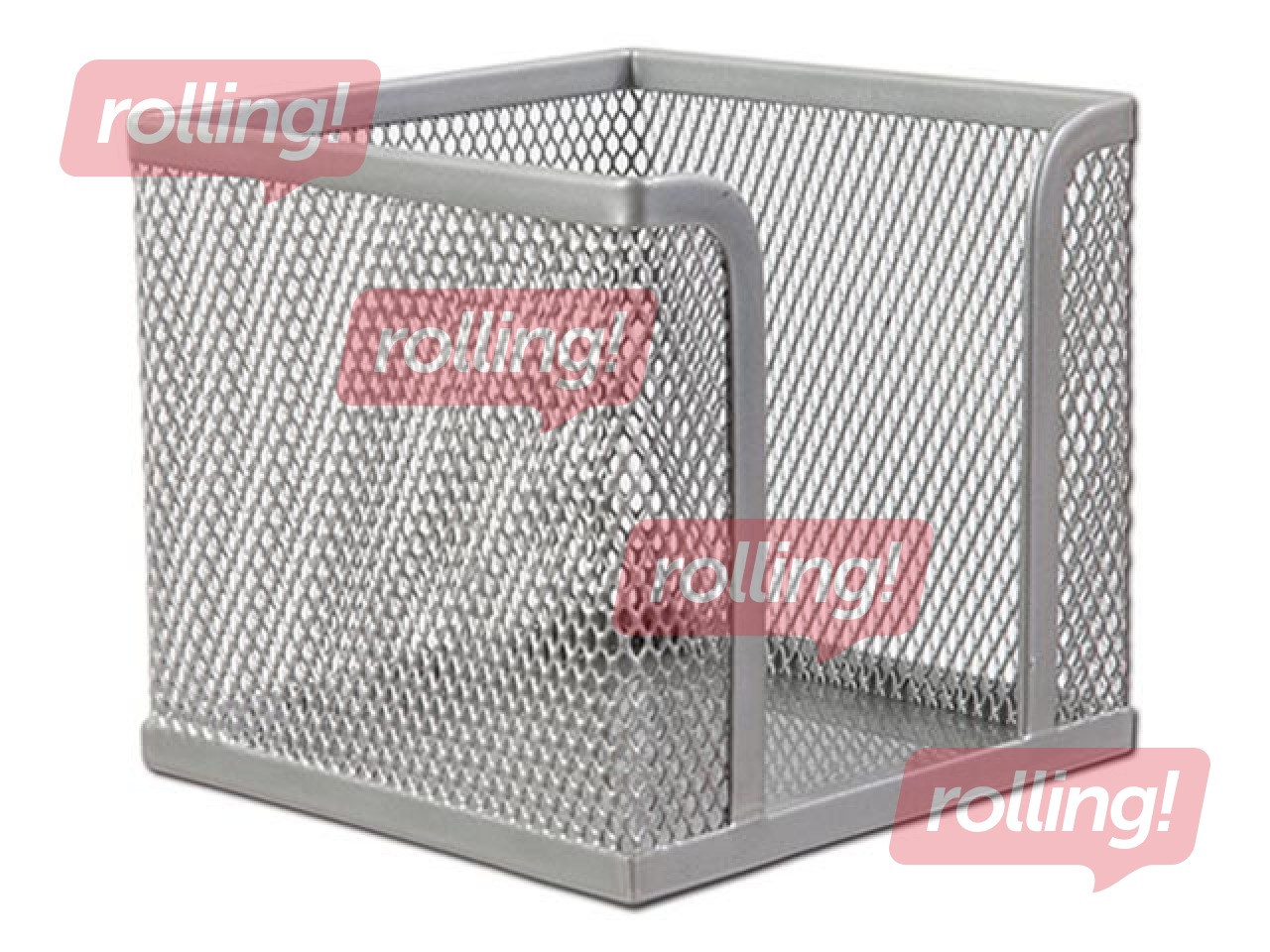 Box for notebook paper, metal, silver