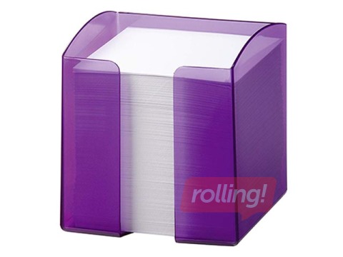 Note box Durable Trend, 10x10.5x10 cm, plastic, transparent, purple