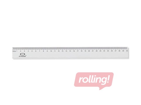 Lineāls Concorde, plastmasas, caurspīdīgs, 30cm