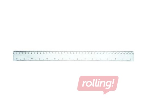 Lineāls Grand, plastmasas, caurspīdīgs, 40cm