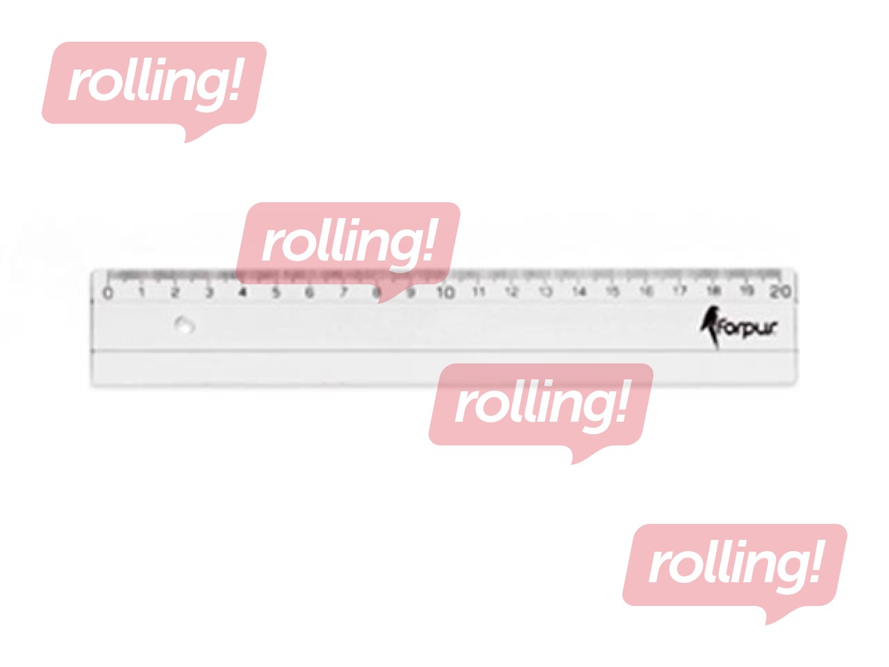 Lineāls Forpus, plastmasas, caurspīdīgs, 20cm