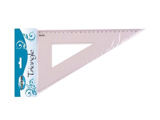 Lineāls - trīsstūris, plastmasas, caurspīdīgs, 60°, 23cm