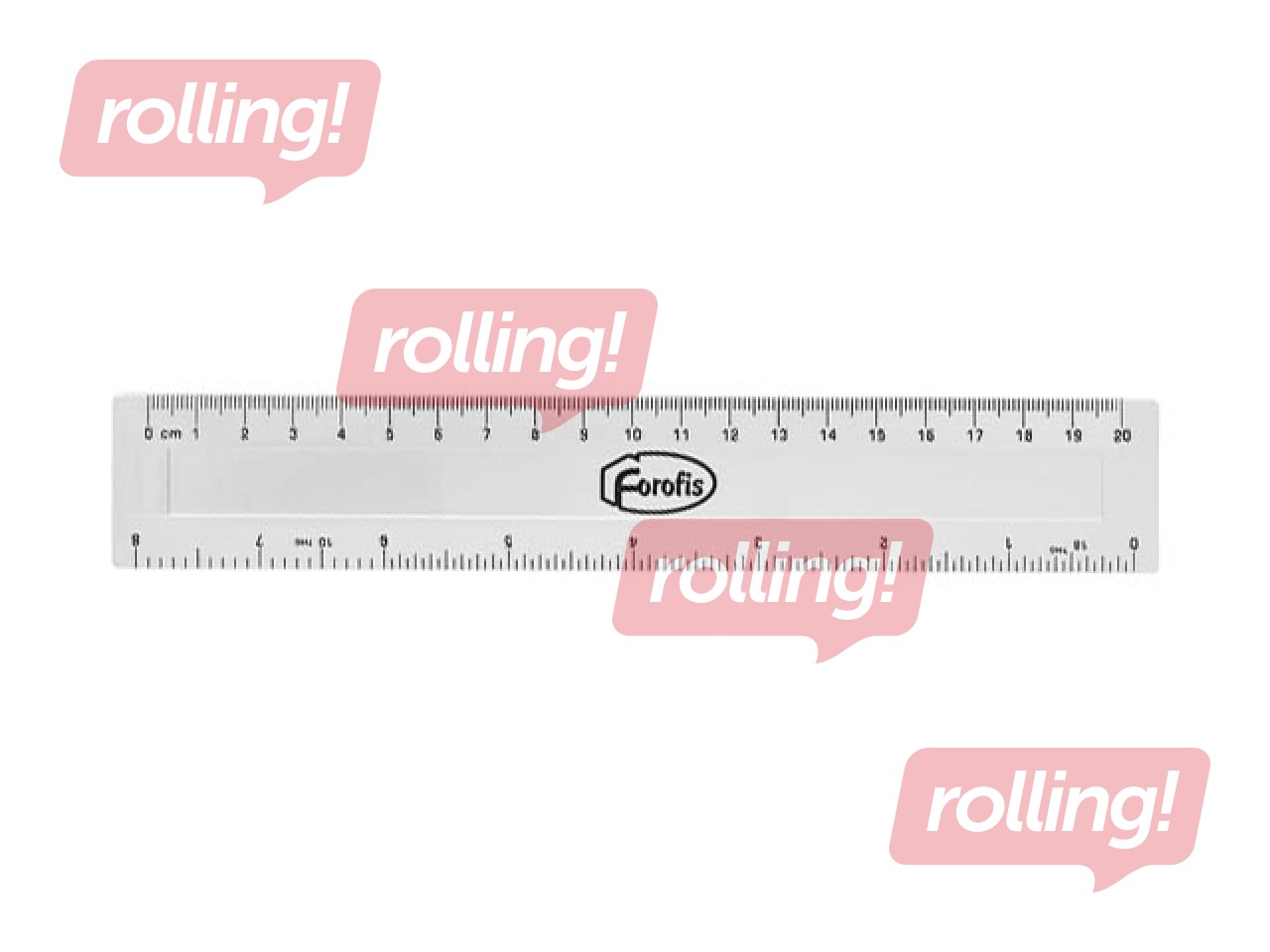 Lineāls Forofis, plastmasas, caurspīdīgs, 20cm