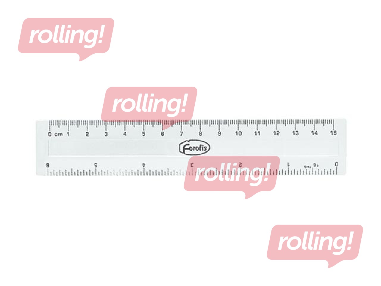 Lineāls Forofis, plastmasas, caurspīdīgs, 15cm