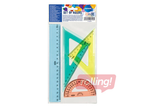 Set of rulers, Centrum, 4 items, colored
