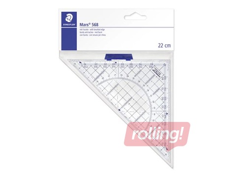 Lineāls - trīsstūris ar rokturi Staedtler Mars 568, 22cm