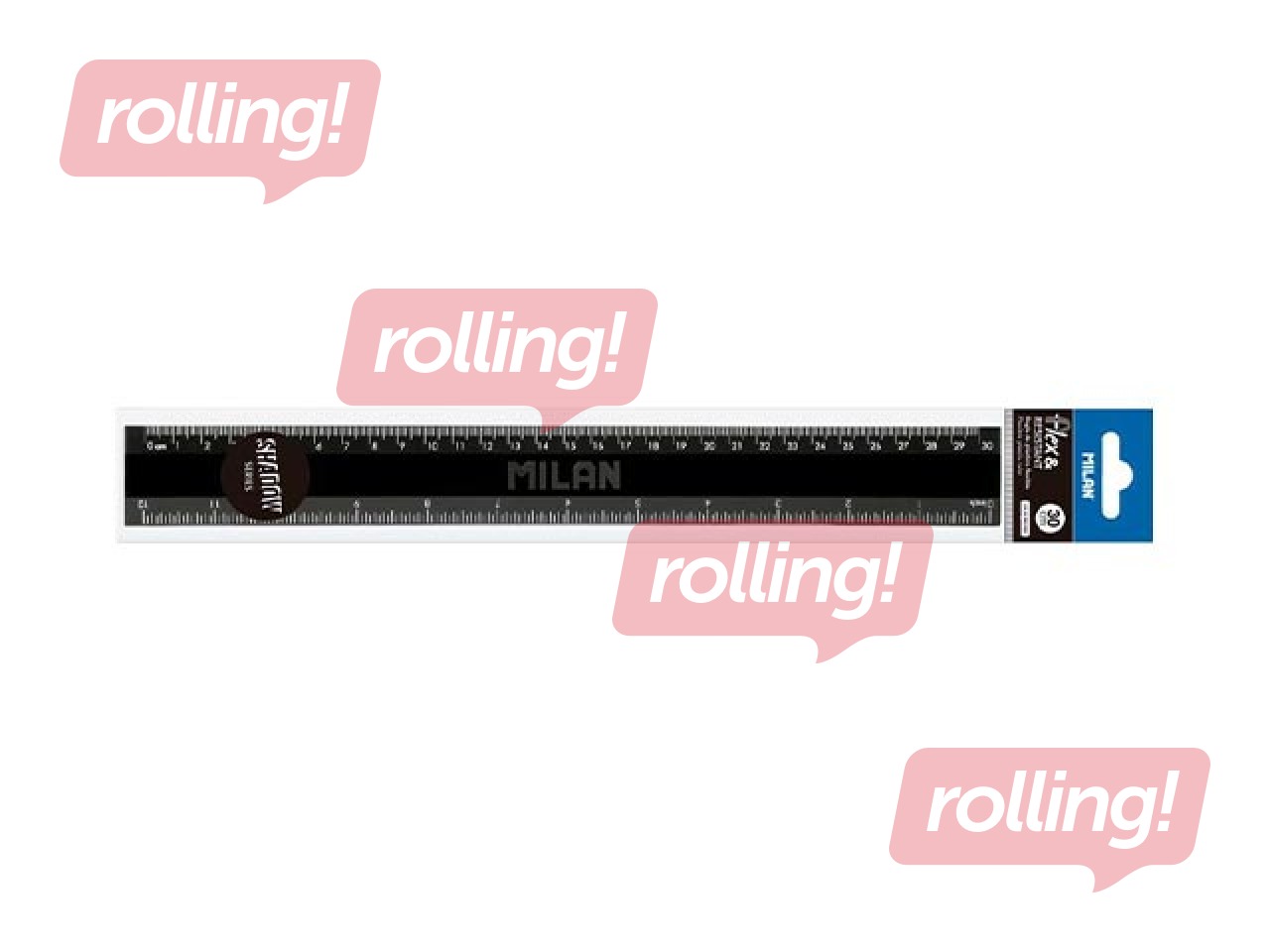 Lineāls Milan Shadow, melns, 30cm