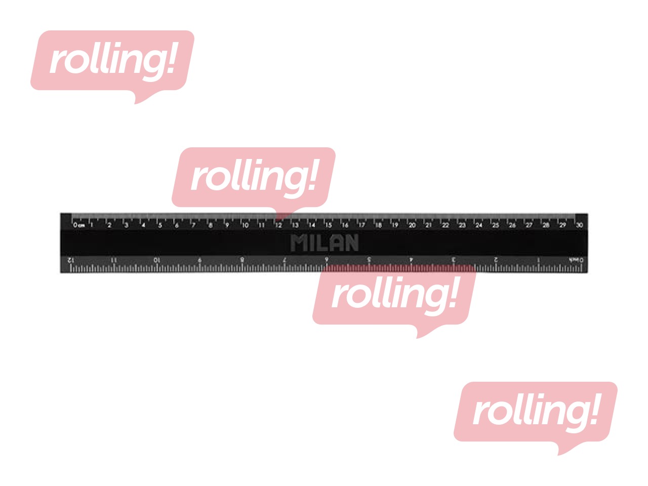 Ruler Milan Shadow, black, 30cm