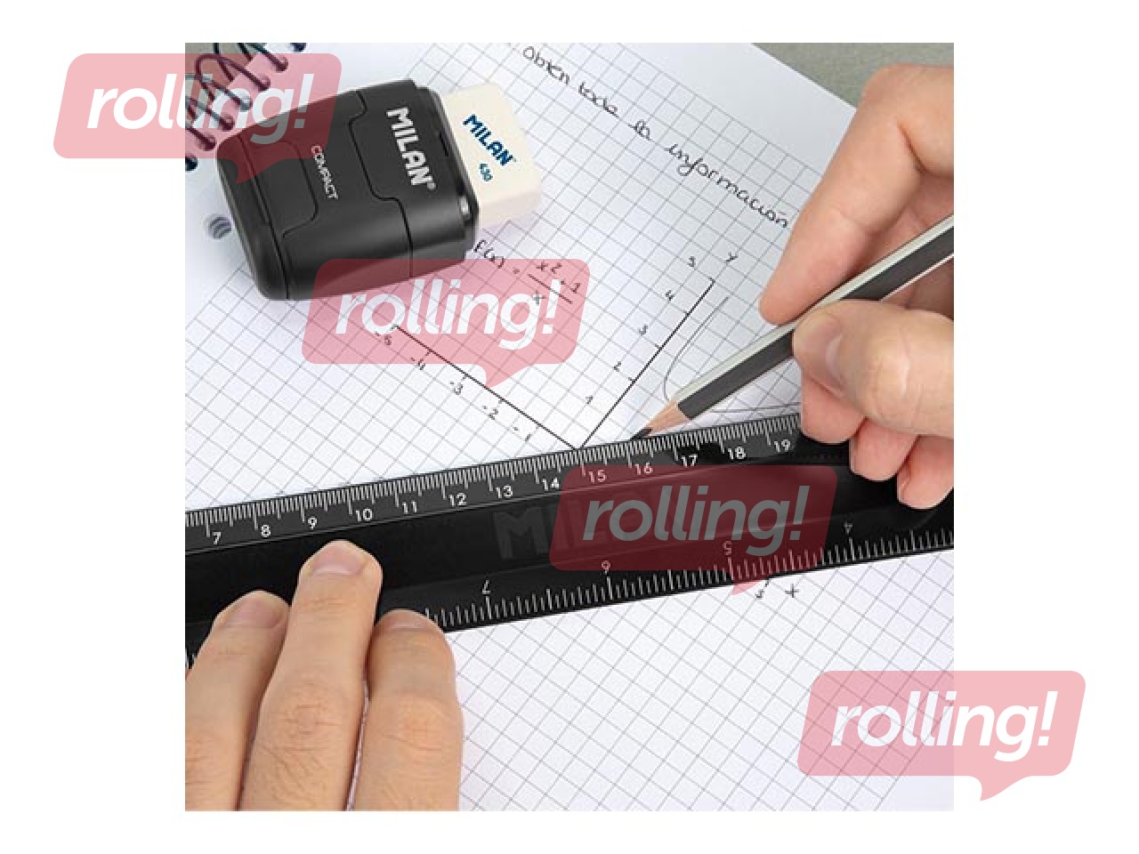 Ruler Milan Shadow, black, 30cm