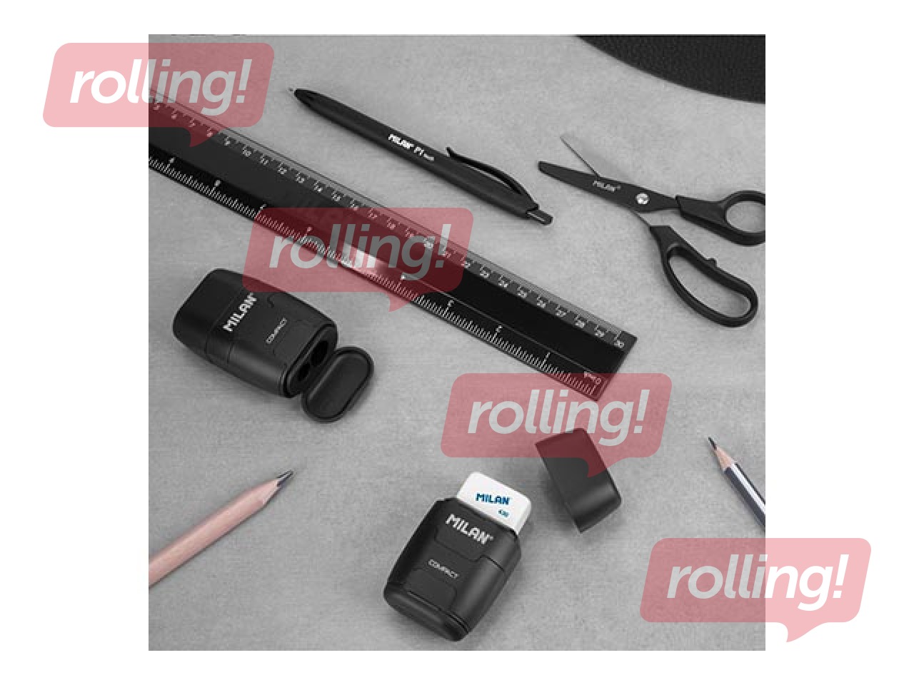 Ruler Milan Shadow, black, 30cm