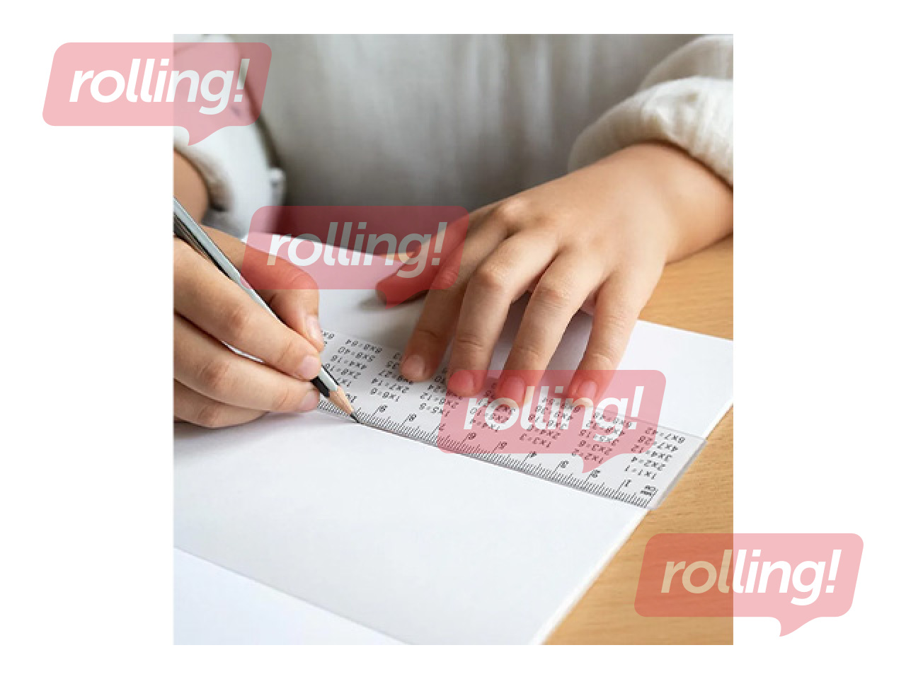 Линейка Fiorello, пластиковая, прозрачная, с таблицей умножения, 15см