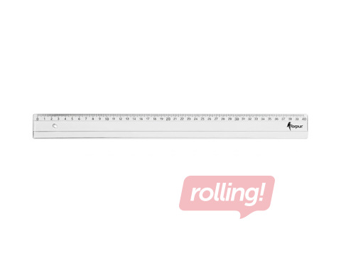 Lineāls 40 cm Forpus, plastmasas, caurspīdīgs 