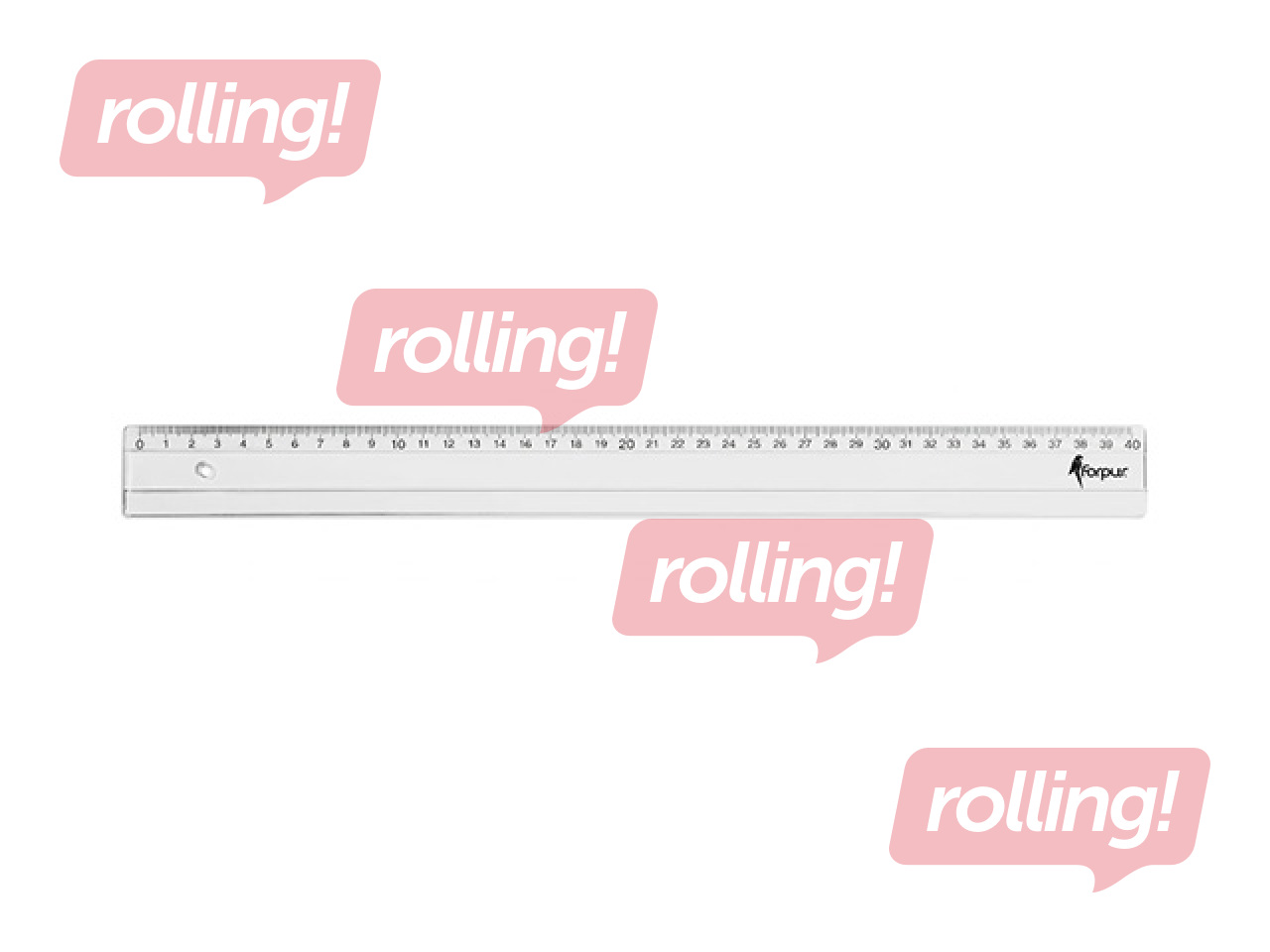 Lineāls 40 cm Forpus, plastmasas, caurspīdīgs 
