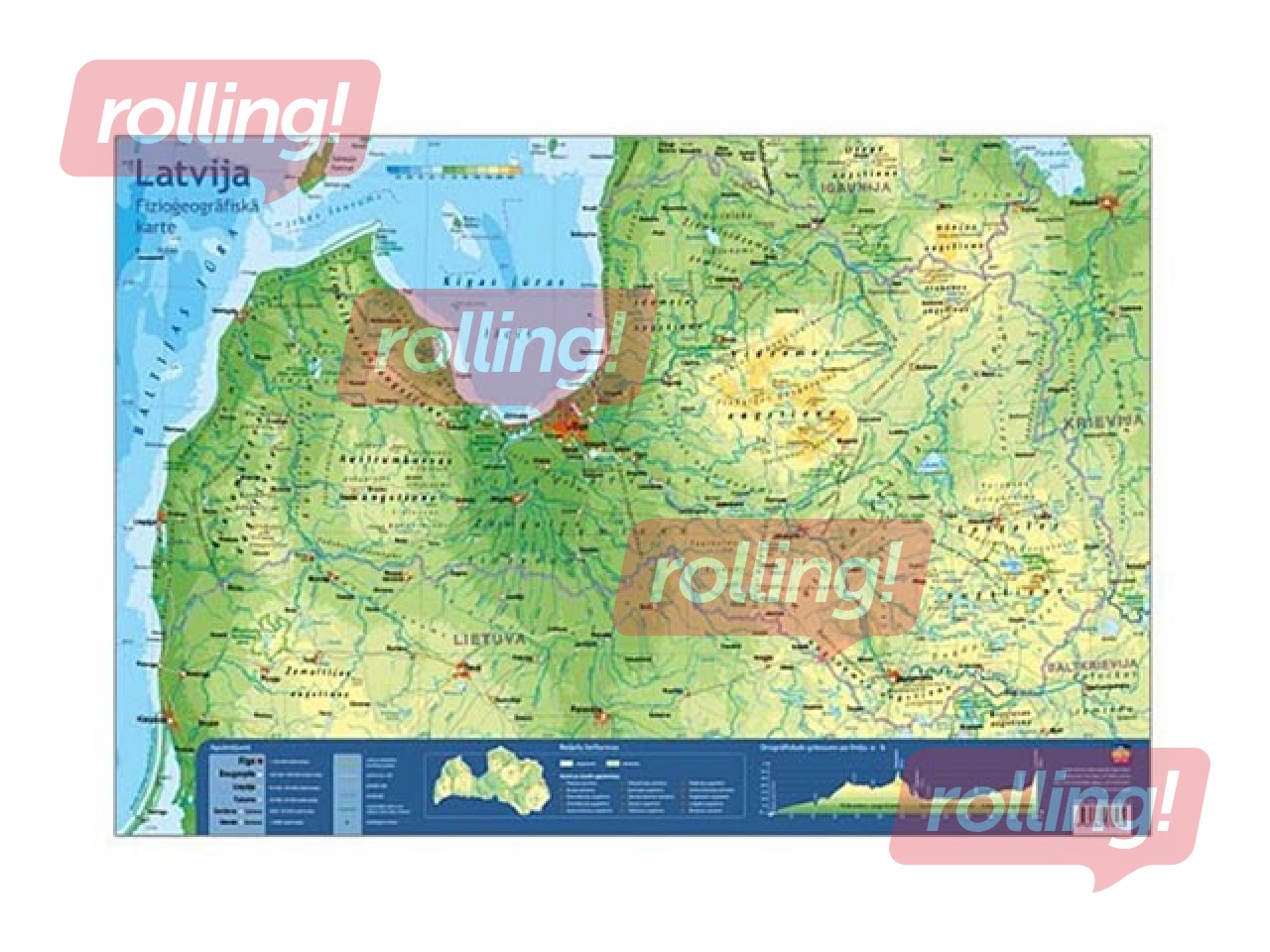 Galda segums, Latvijas karte, 59x40cm