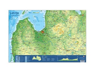 Table mat, the map of Latvia, 59x40cm