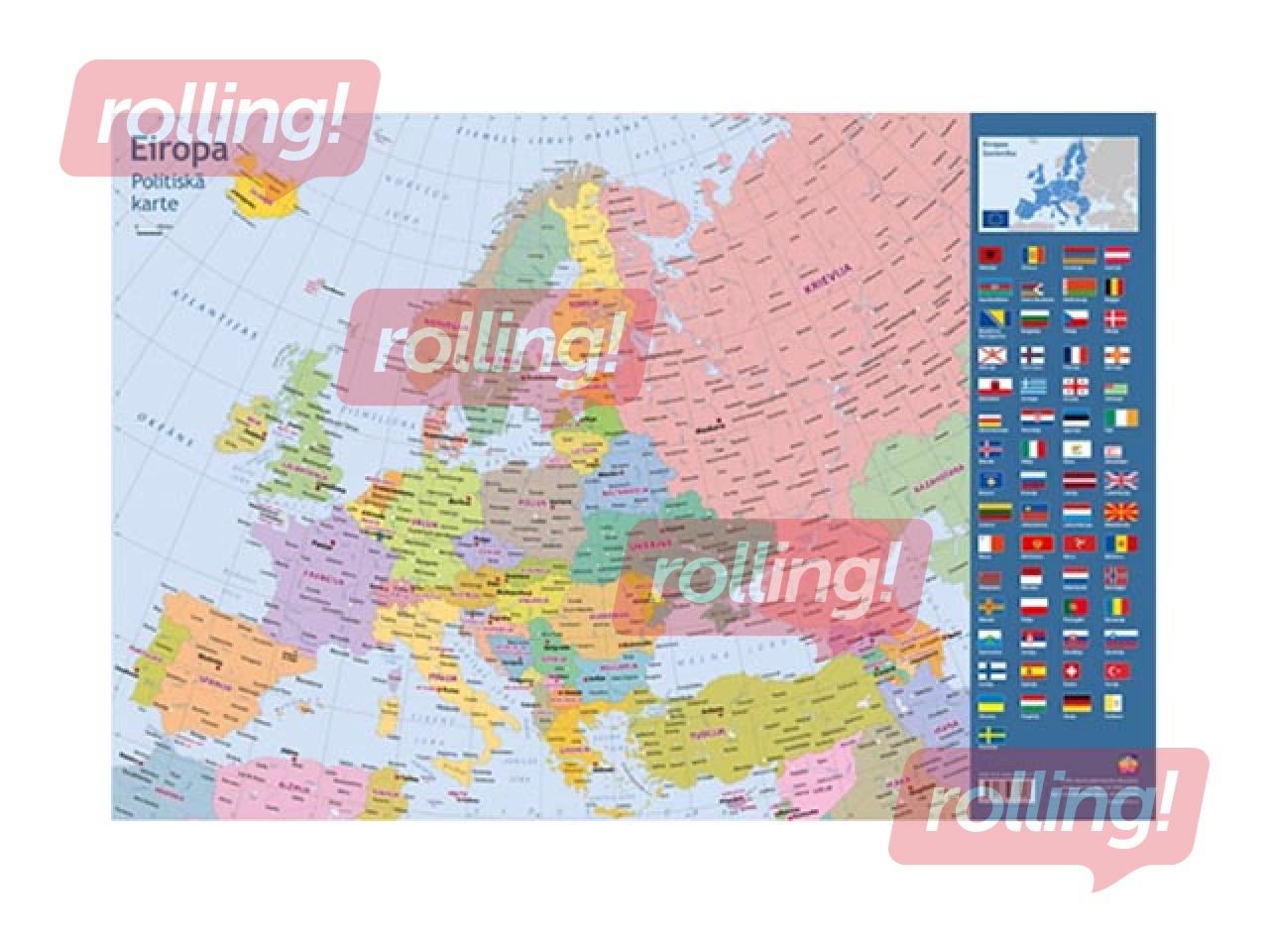 Table mat, the map of Europe, 59x40cm