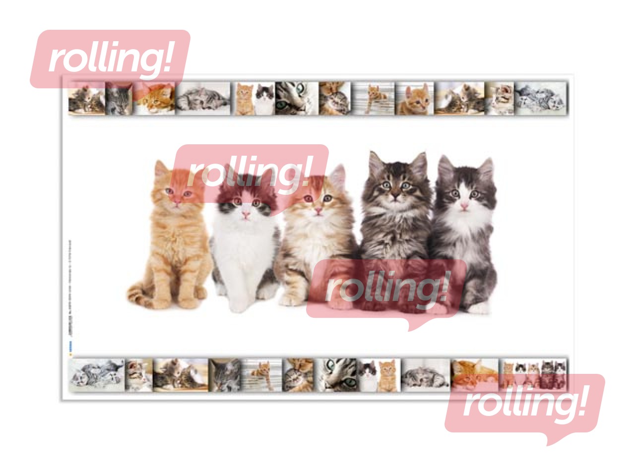 Desk pad with animals motif, 55x35cm